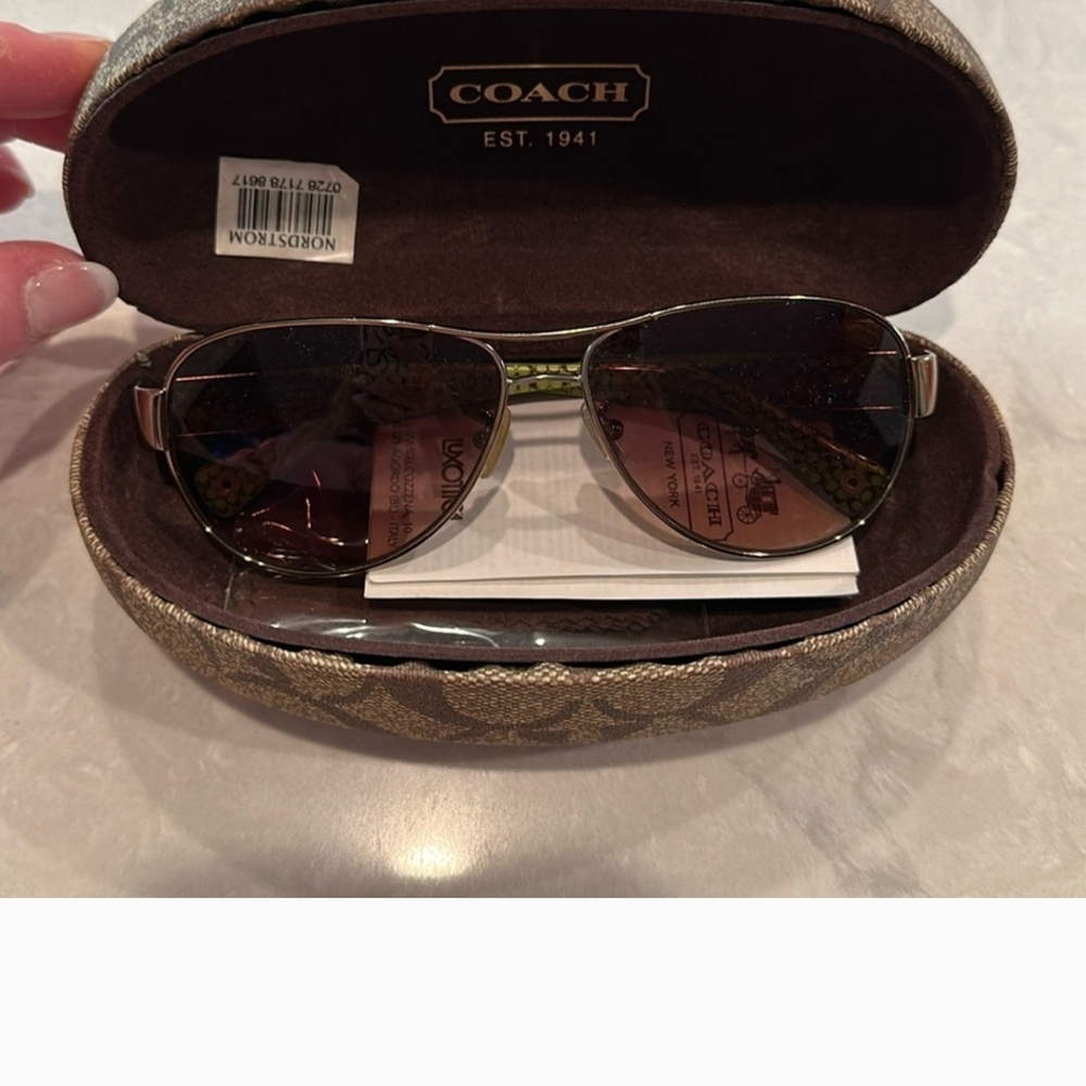 Coach Gold Sunglasses with Metallic Accents